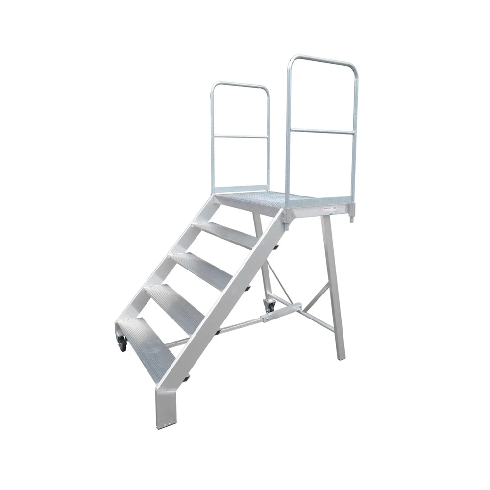 Schody aluminiowe z poręczą